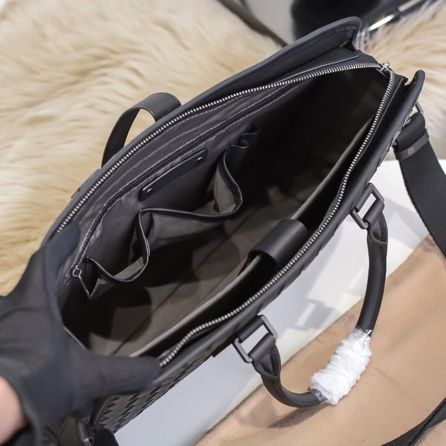 Leather Men's Briefcase Leather Business Handbag Leather Shoulder Messenger Bag Computer Bag (Color : A, Size : 39 * 30cm) (A 39 * 30cm)4