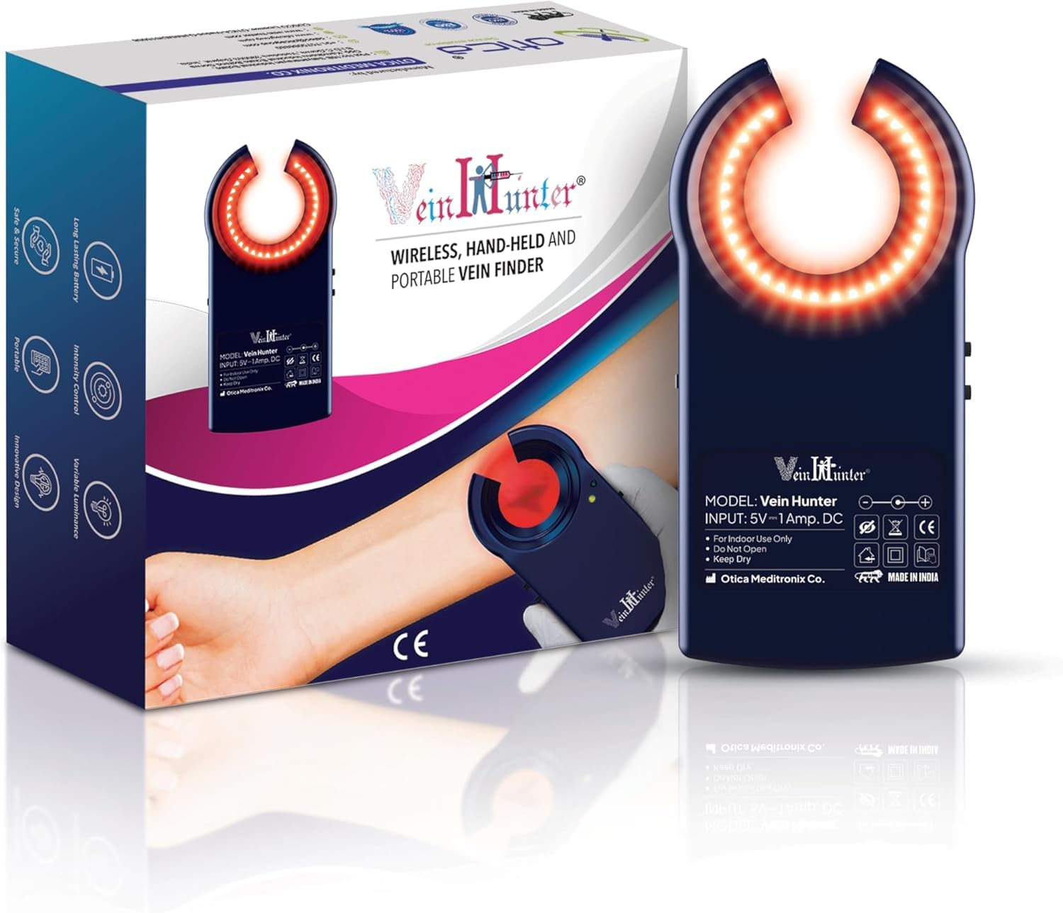 Adult LED Vein Finder Vein Detector for All Age All Skin Type Vein Locator Vein Viewer for Doctors Hospital and Clinic (Powerfull LED)