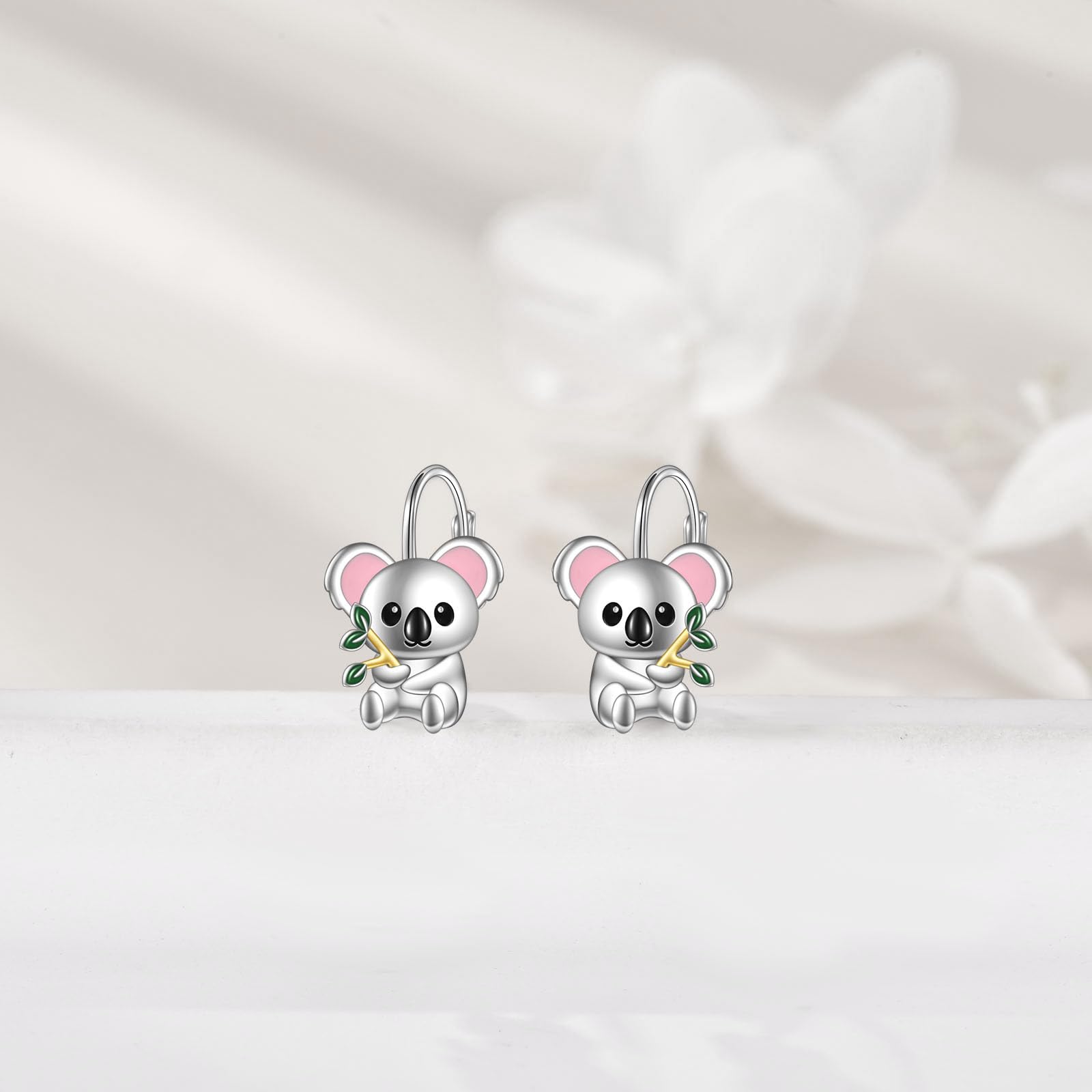 Tier Ohrringe Damen Mädchen Kinder 925 Sterling Silber Kaninchen/Koala/Panda Creolen Ohrringe Niedlich Tier Ohrringe Schmuck Geschenk
