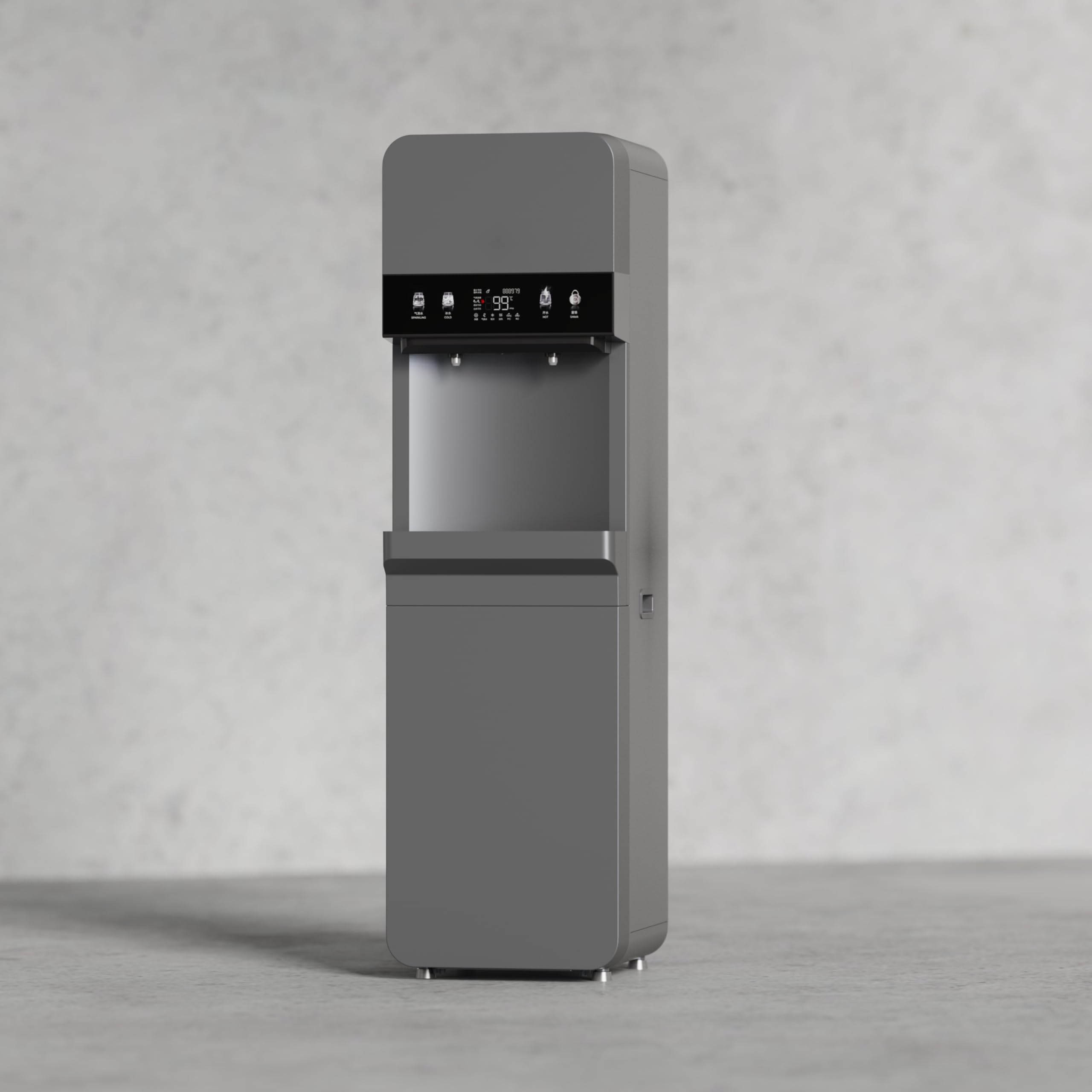 Aqmos Drinking Standup Wasserspender mit Festwasseranschluss – Osmose-Wasserspender für kaltes, heißes & sprudelndes Wasser | 5-Stufen-Filtration mit UV-Sterilisation | Touchdisplay, Schwarz