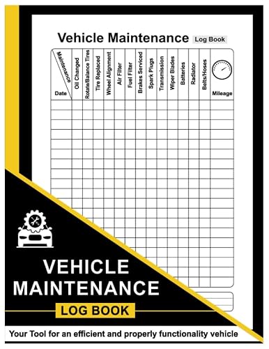Vehicle Maintenance Log Book: Car Maintenance Log Book, Automotive Service Record for Cars, Trucks &amp; Motorcycles, Auto Expense Diary - 8.5" x 11" 100+ Pages