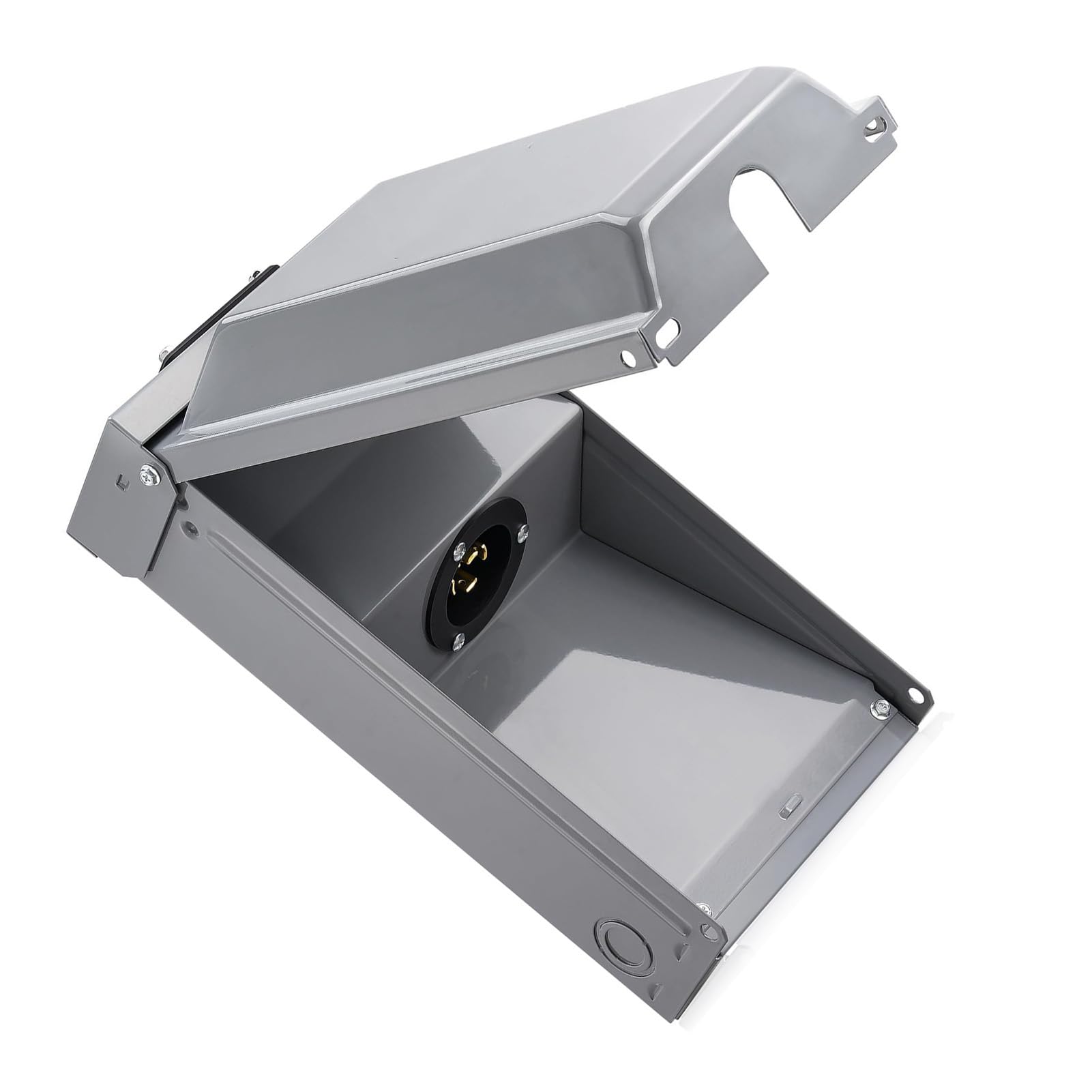 Sxhlseller Scatola di Presa di Corrente del Generatore in Acciaio Inossidabile Resistente alle Intemperie 30 Amp 4 Elettrico per Cantiere, Eventi All'aperto