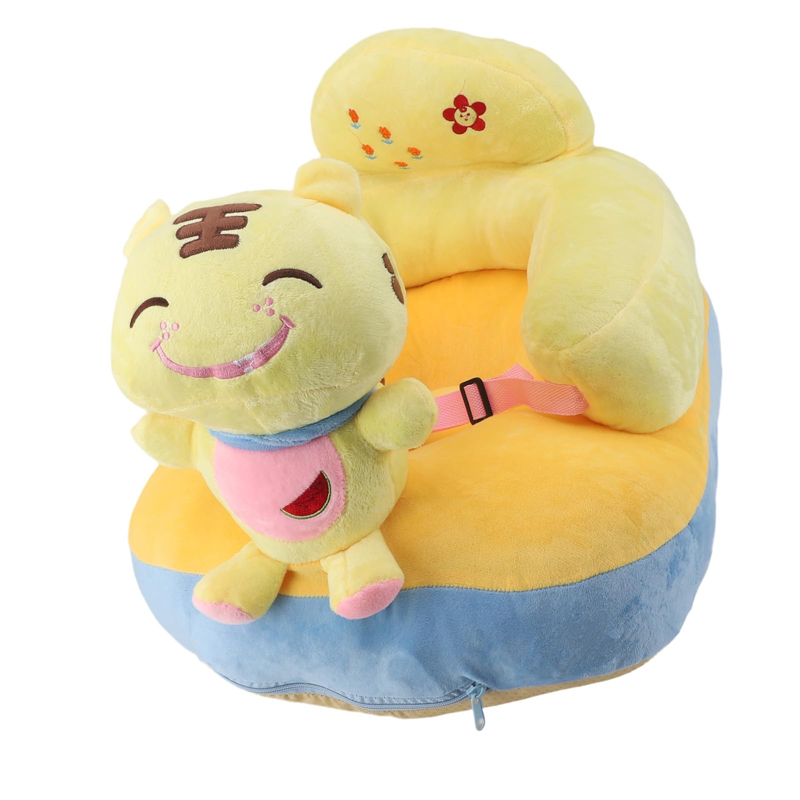 Baby Support Sofa, Adjustable Angle Infant Sit Up Chair, Lightweight Portable Baby Floor Seat, Safe Non Plush Lounger for Sitting Training and Growth (Tiger Type)