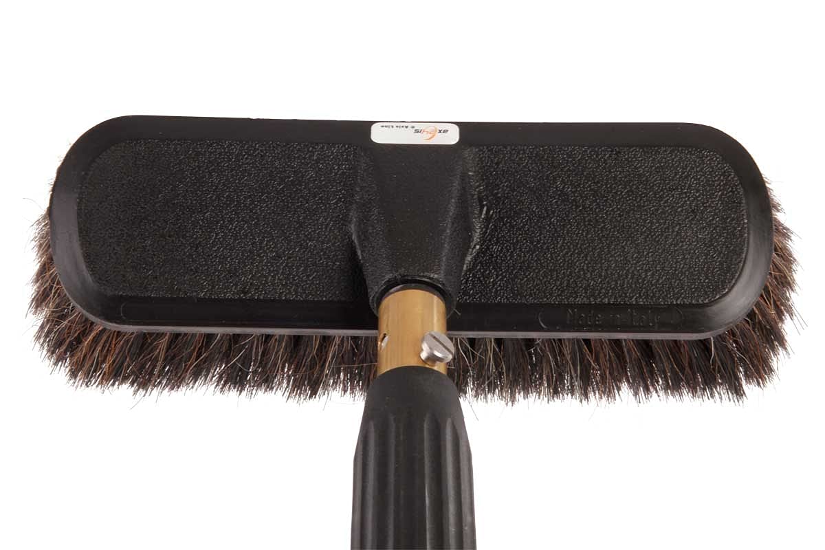 Cepillo de Lavado Suave con Rosca 1/4", Pelo Mixto para Barra Telescópica | Cabezal de 25 cm para limpieza de cristales y superficies pintadas, cerdas mixtas suaves que evitan arañazos con agua