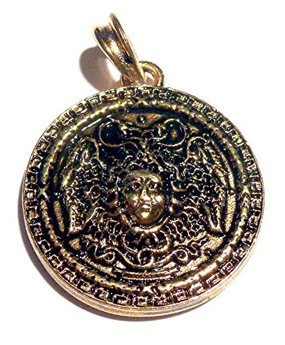 Pendentif Medusa or jaune collier Germanenschmuck bijou homme femme