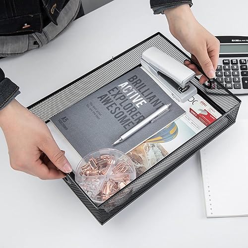 Miniatura 2 de EsOfficce Organizador de cajones de escritorio bandeja organizadora de escritorio de malla organizador de archivos de oficina organizador de