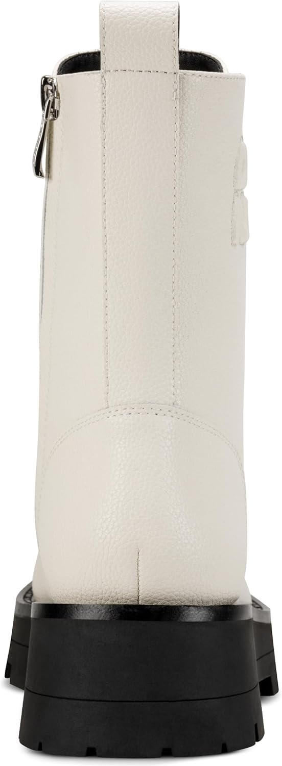 DKNY womens Sejal Lace Up Combat Boot With Logo Detail - Image 3