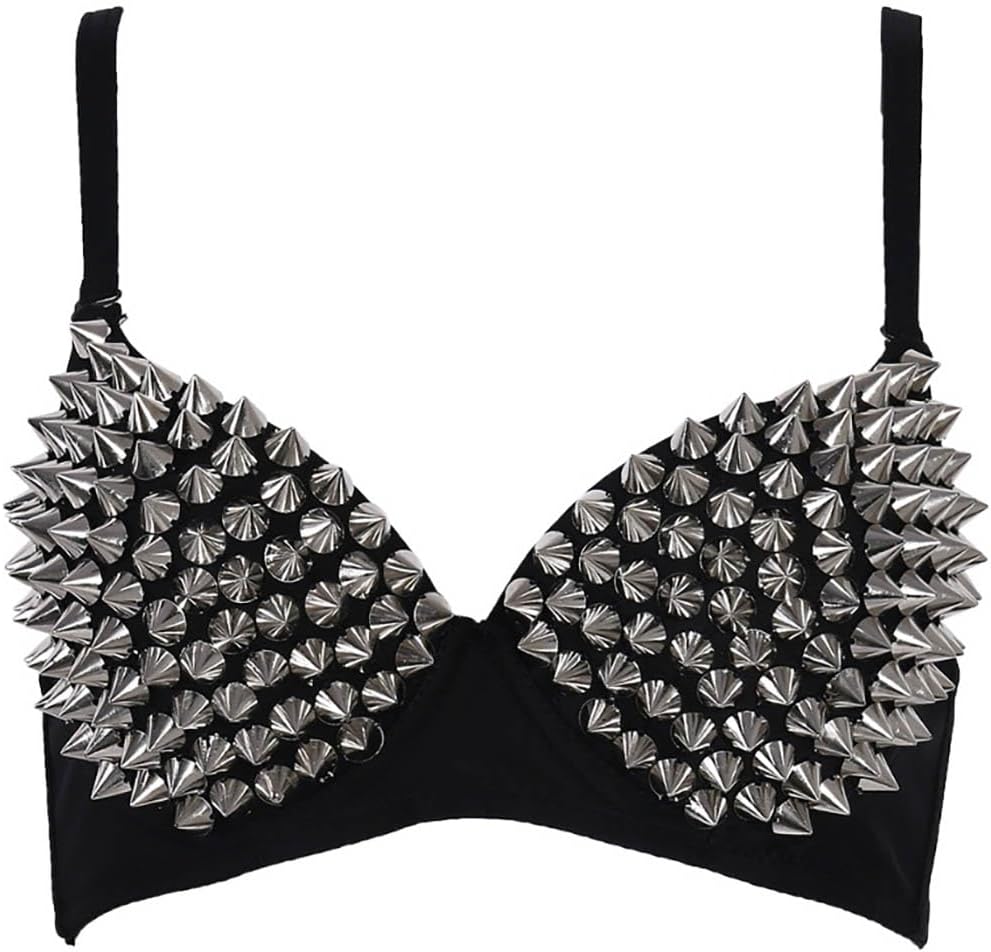 Woeoe Rhinestone Corset Bustier Crop Top Bra Nightclub Rave Diamond Tops Jewelry for Women