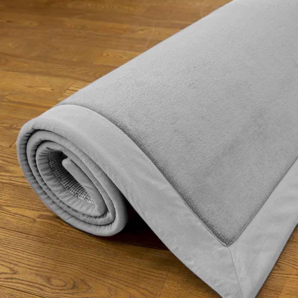 Kinderteppich Korallensamtteppich Teppiche Fürs Kinderzimmer Matten Teppich Anti Rutsch Unterlage Teppich Wohnzimmer, Silbergrau, 150x150cm