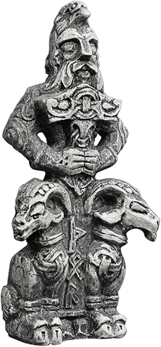 Dryad Design Thor Figurine - Estatua vikinga nórdica del dios del trueno para decoración del hogar, 4.5 pulgadas de alto (acabado de piedra)