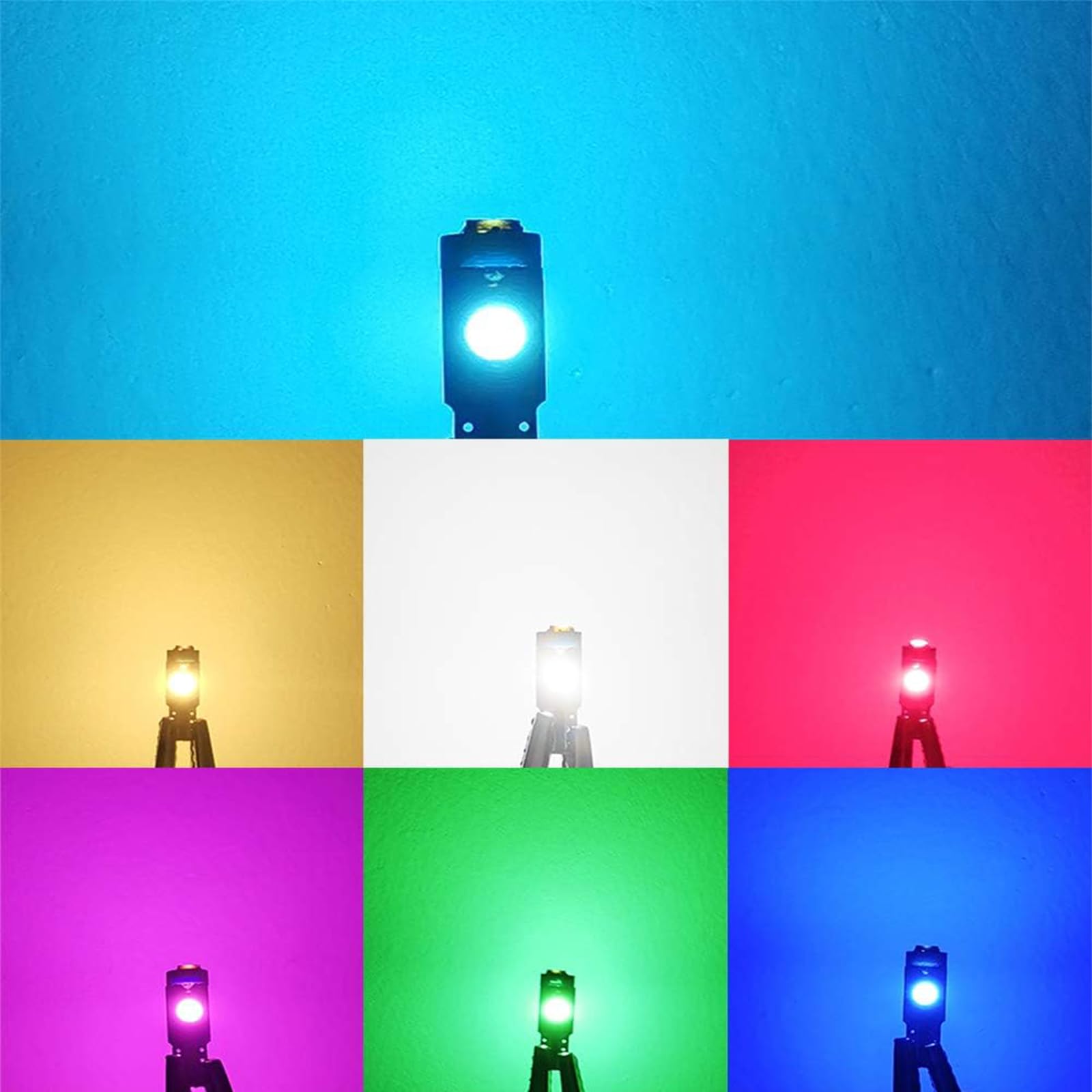 T5 LED Bombillas,2721 27 37 286 PC73 PC74 LED Bombilla,12V 20LM 0.4W 3SMD 3030 Chips,Adecuado para la sustitución de la luz del salpicadero del automóvil (Amarillo-10 Piezas) — view 5