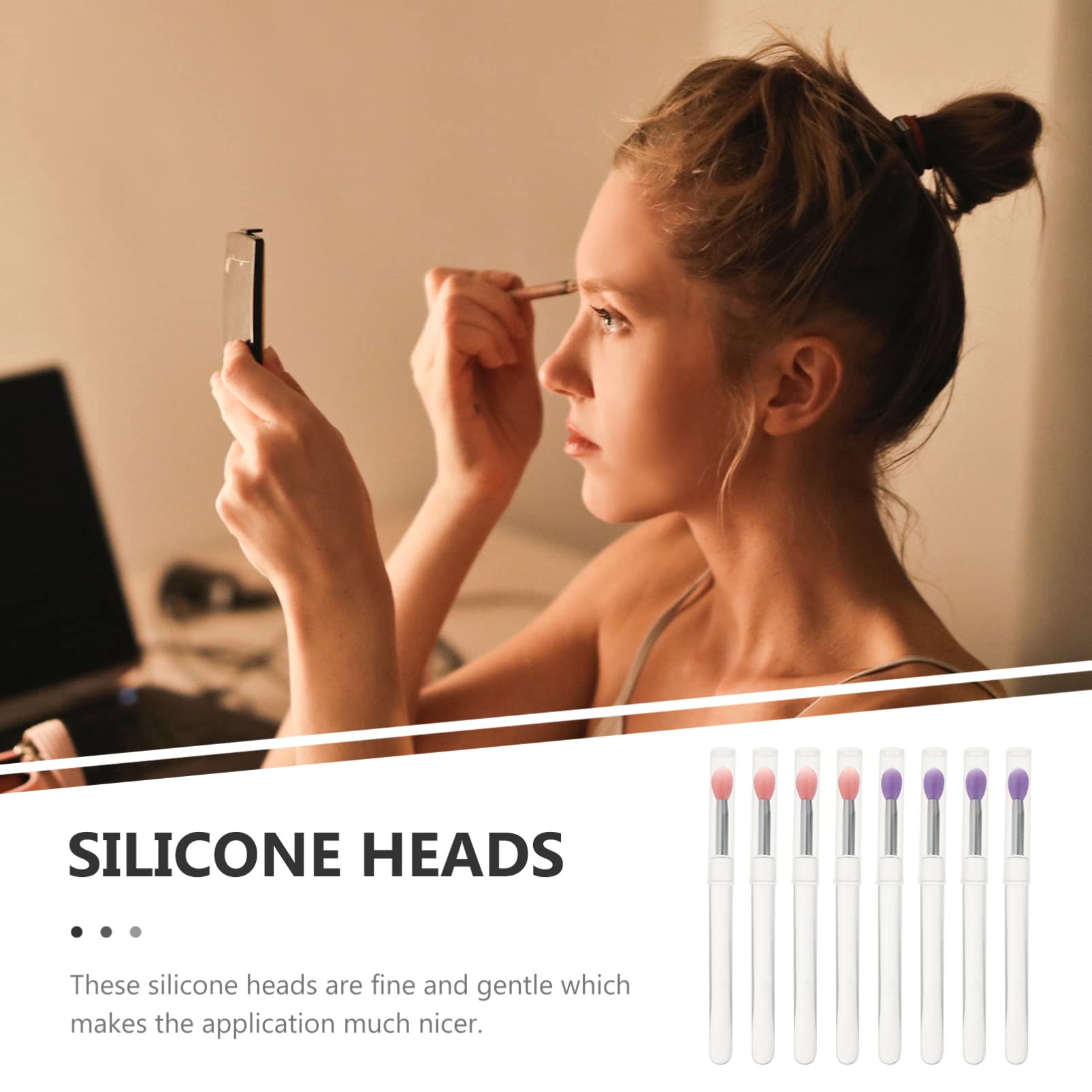 LALAFINA 40pezzi Pennelli Applicatori Ombretto e Rossetto Trasparente Con Coperchio Strumenti Make up Pratici Per Uso Professionale e Personale Facili Da Trasportare