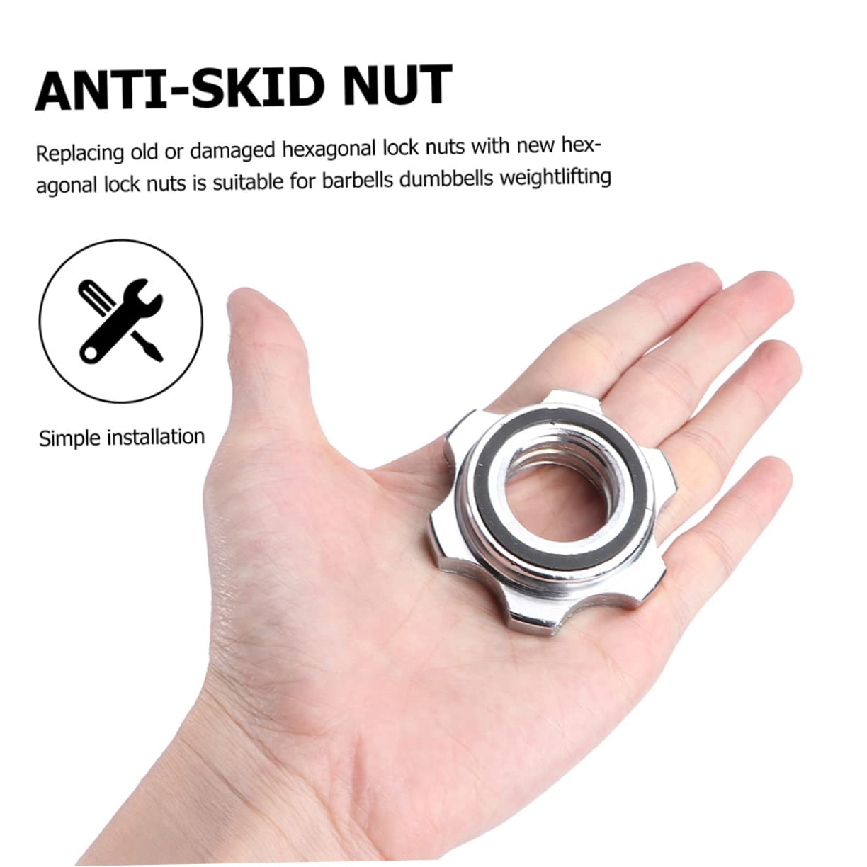 ibasenice 4PCS Anti-Slip Barbell Nut Collar Universal 2.5cm Security Buckle for Weight Training Compatible Standard Dumbbell Bars