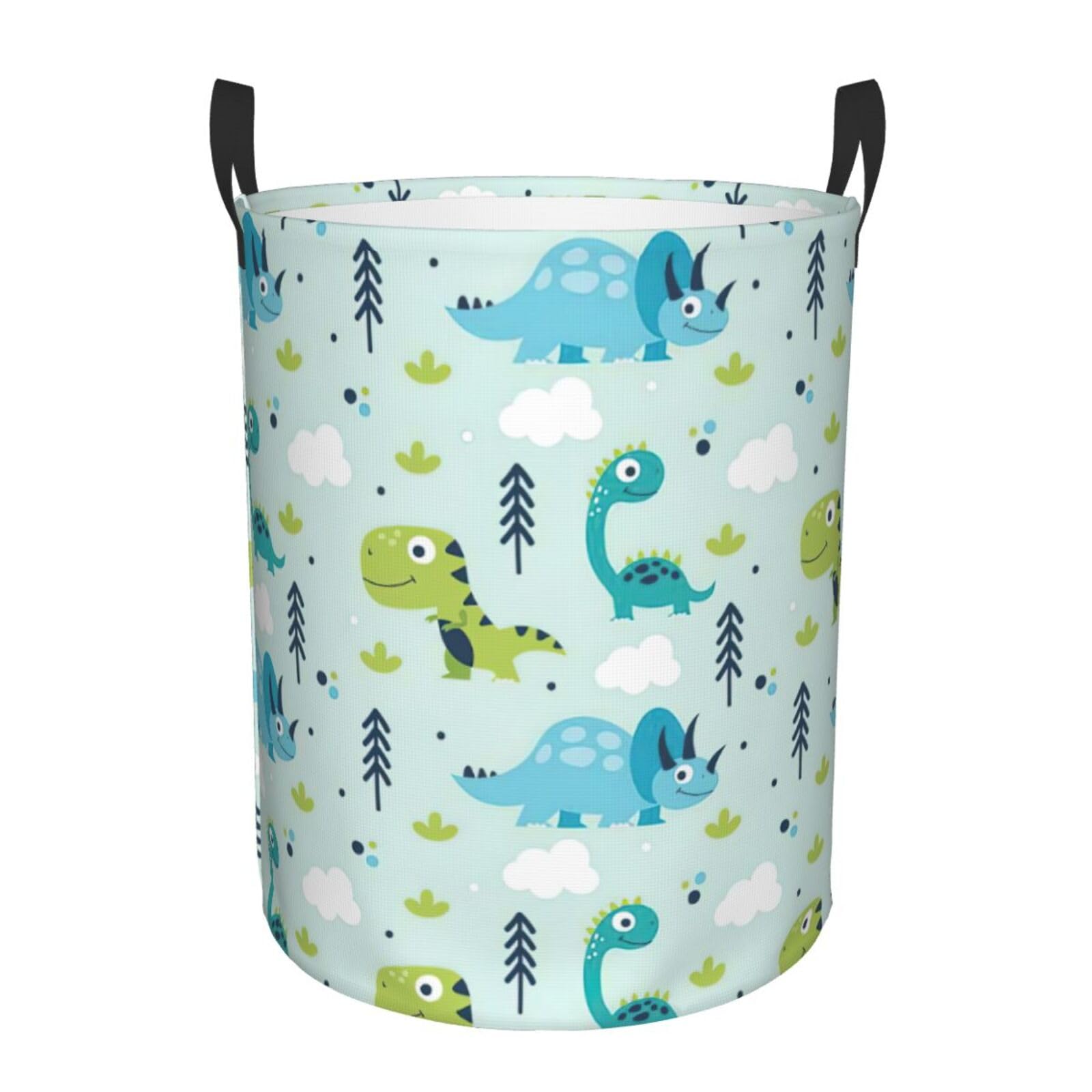 M Collapsible Round Dinosaur pattern Print Laundry Hamper