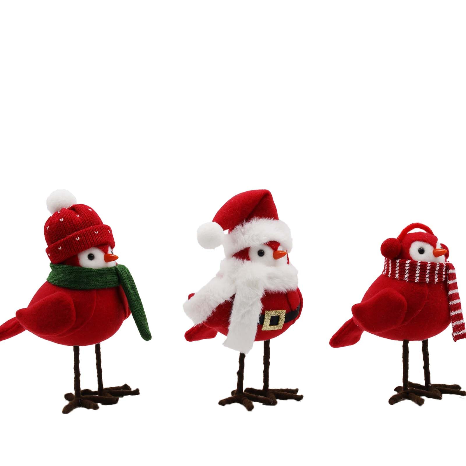 Amazon.com: 3PCS Christmas Red Simulated Bird Figurine Winter