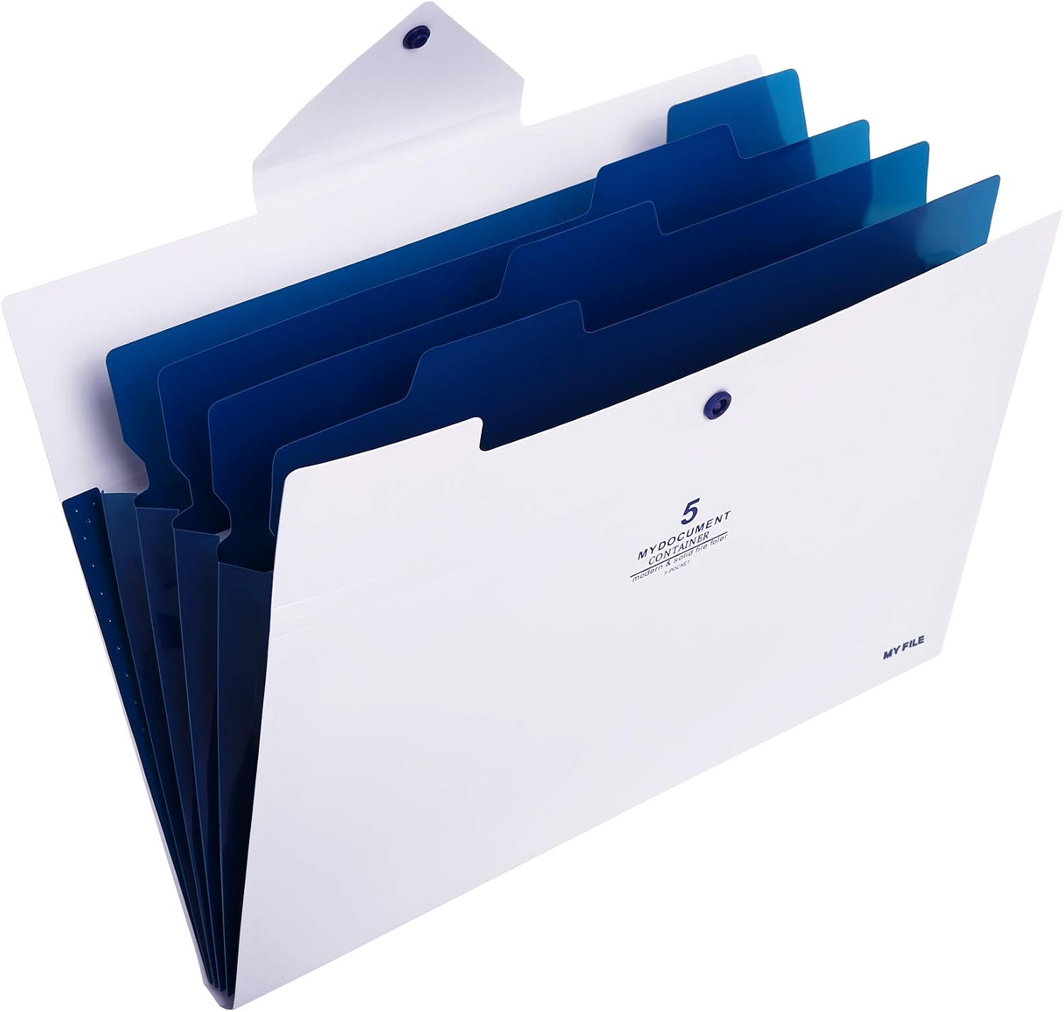Skydue PP Expanding File Folder Accordion Documents Letters Organizer, 5 Pockets, A4 Size, White