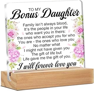 Bonus Daughter Gifts, to My Bonus Daughter Gifts from Step Mom Dad, Stepdaughter Birthday Gifts, Graduation Presents for Bonus Daughter, Home Decor