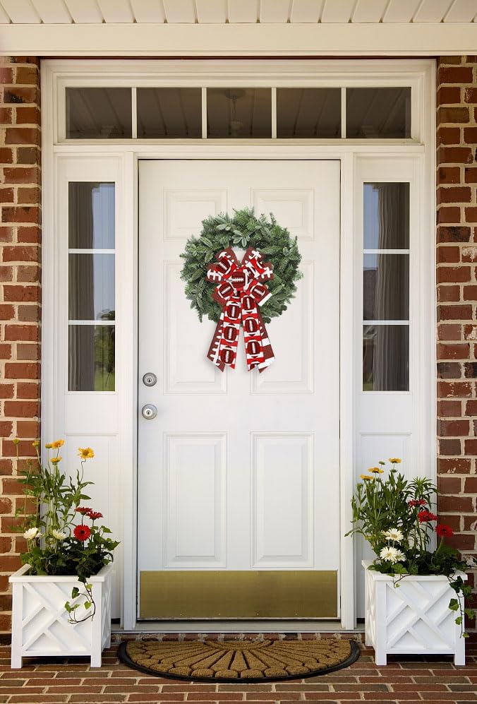 Miniatura 4 de 2 rollos de cintas de fútbol para manualidades, rugby de fútbol con borde con cable, cinta de arpillera marrón y roja, rollos deportivos, cintas con