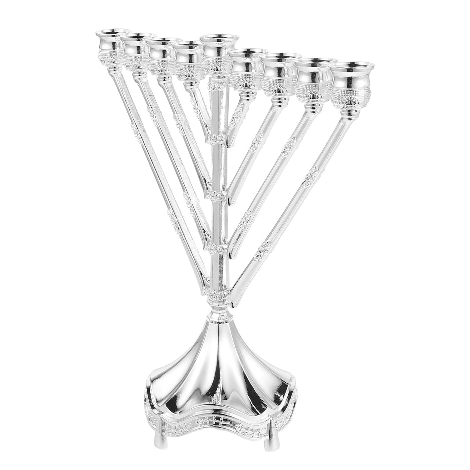 Ménorah Juive 9 Branches STOBAZA en Alliage Zinc Argenté