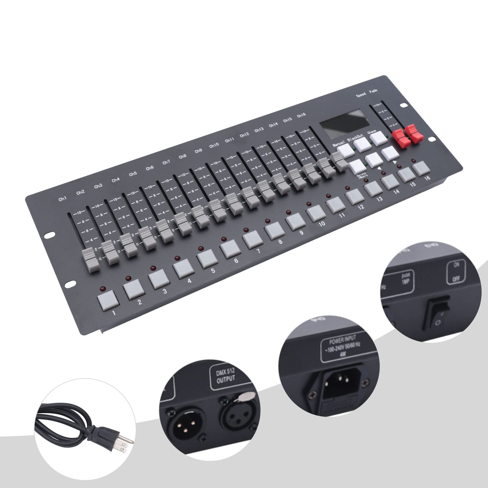 Controlador DMX, consola de controlador DMX512 de 256 canales, controlador de luz DJ, tablero de luz DMX para fiestas, DJ, discotecas, escenarios, discotecas