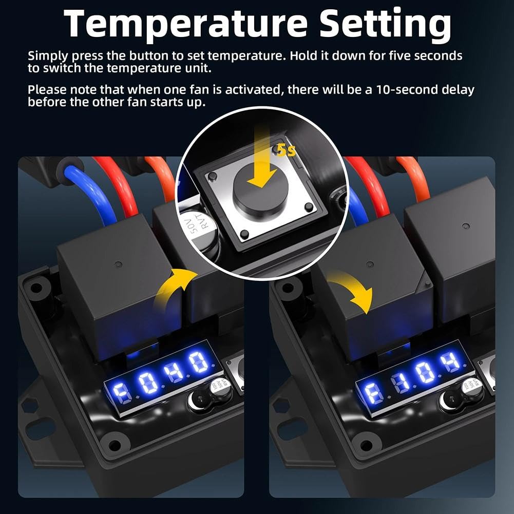 Kit Sensor Temperatura Motor Pantalla LED Dual 40A(12V)