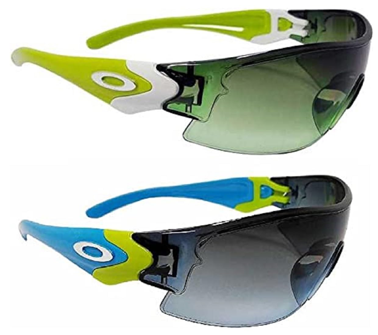 Sports Sunglasses with Gradient Lens, UV Protection, 2 Pack, Blue-Green and Purple-White-image-20
