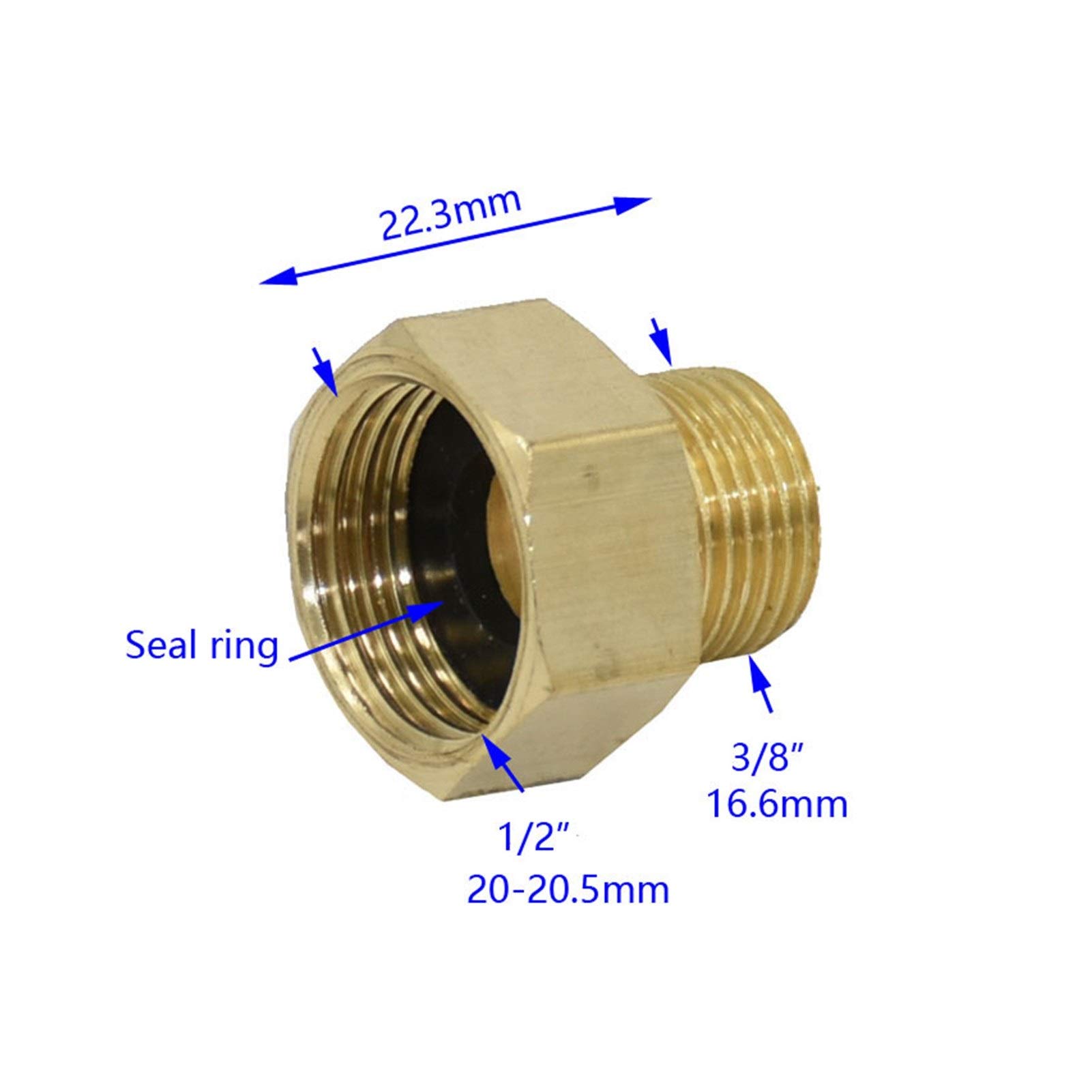 Tubo flessibile da giardino con connessione rapida Filettatura esterna 3/8" a 1/2" in ottone filettatura esterna filettato Connettore tubo di riparazione tubo da giardino rubinetto connettore Raccordi