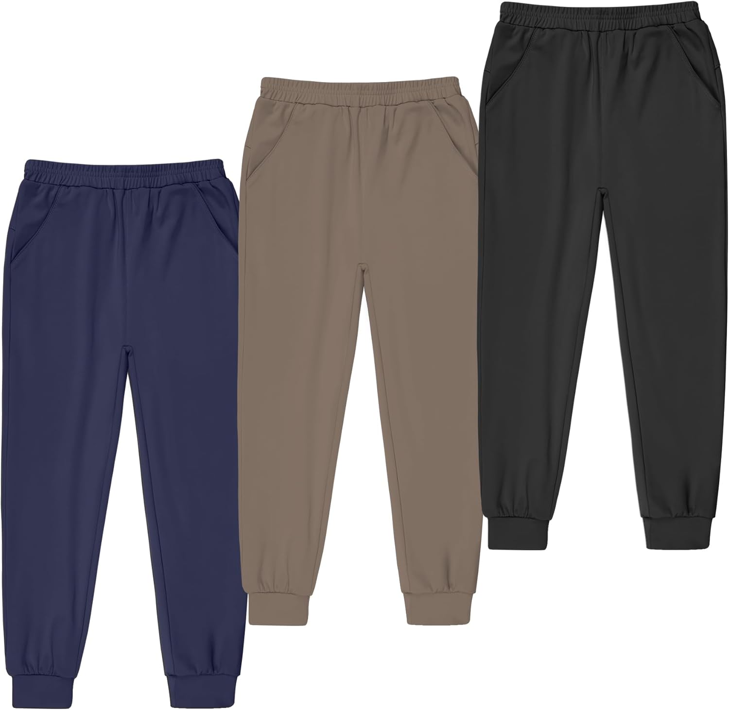 BIG ELEPHANT Girls Jogger Pants with Pockets– Quick Dry, Lightweight Active Lounge Pants for School & Everyday Wear