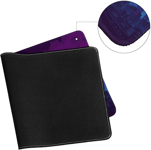 Miniatura 8 de Cityscape Synthwave - Alfombrilla de mouse grande para juegos, color morado, retrowave vaporwave, alfombrilla de escritorio de neón para teclado y