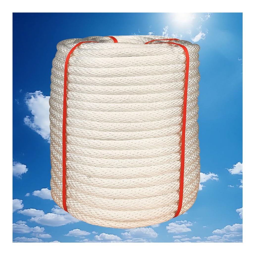 Cuerda de Aparejo, Cuerda de poliéster Trenzada Blanca de Alta Resistencia - 18 mm (0,71") x 20 m (65 pies) | Resistente al Aceite y a los Productos químicos | Duradera para Bombas sumergibl