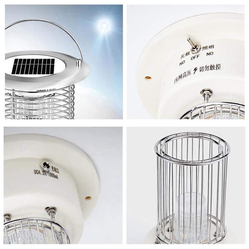 Trappola per zanzare Lampada antizanzare ad energia solare da esterno, zapper portatile, antimosche impermeabile Ip65, doppia funzione: antizanzare e luce da giardino combinate? Modalità di alimentaz