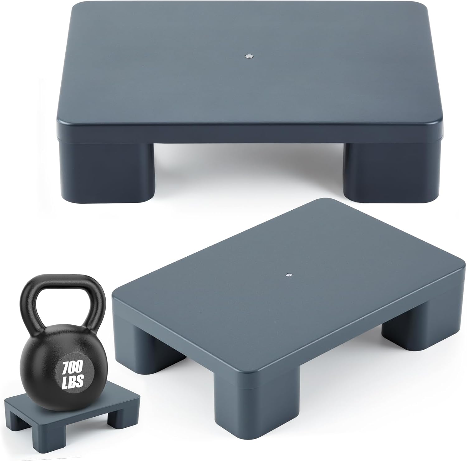 2 Pack Dunnage Rack, 19.69" Long x 15.75" Wide, 4.72" Height Plastic Dunnage Rack, 1000+ Pound Capacity Storage Commercial Food Service Storage in Restaurant Kitchens Shop, Gray 2 19.69" X 15.75"