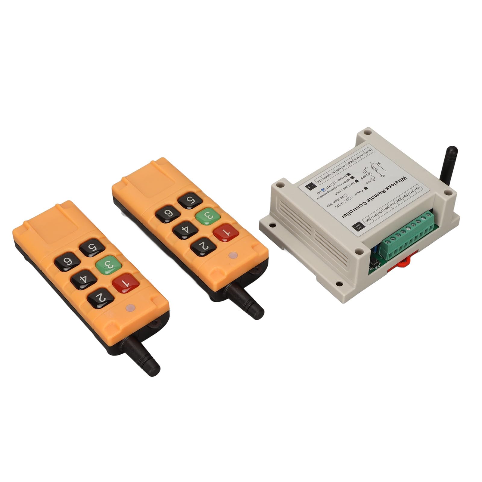 Sxhlseller Telecomando per Gru Wireless, Ricevitore per Interruttore Radio per Paranco Elettrico a Canale Industriale, Ricevitore Trasmettitore a 6 Tasti, per Attrezzature di Sollevamento