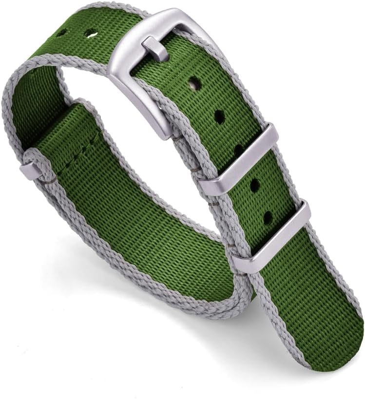 20mm 22mm Premium Ballistic Military Nylon Watch band - One piece Brushed Buckle Replacement Watch Straps for Men Women