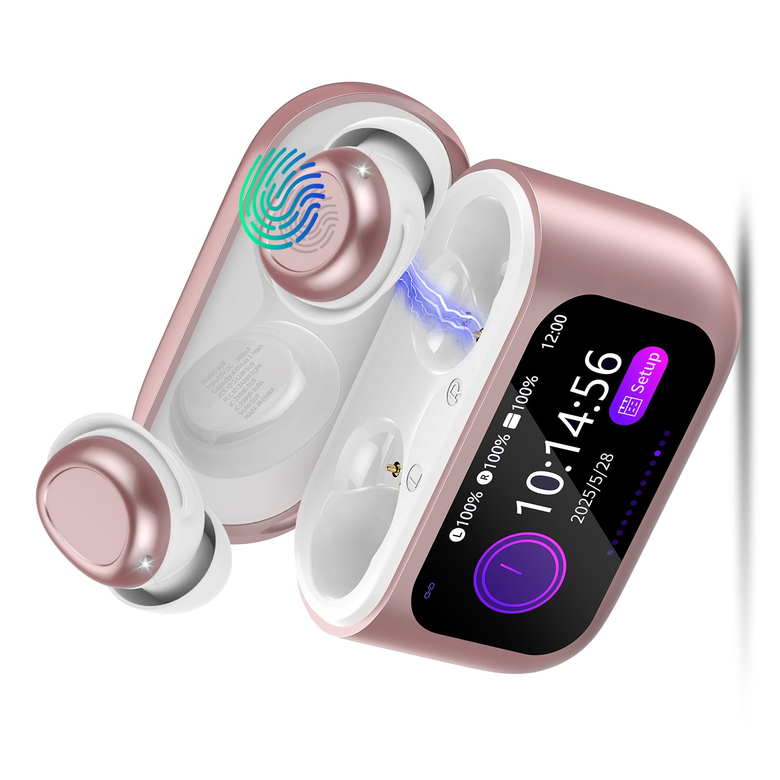 Photo 1 of ZYHKON Sleep Earbuds Bluetooth 5.4 in Ear Touch Screen Sleep Headphones, Mini Sleep Earbuds for Side Sleepers with Sleep Mode, 48H Sleep Earphones Clear Calls, Pearl Pink
