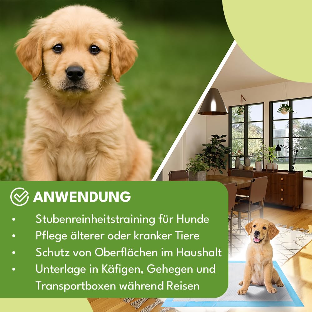 KRUMAD Trainingspads für Hunde, 50 Stück, 6-Schichten, PIPI Matten für Hunde, Trainingsmatte für Welpen, Inkontinenzunterlagen, Wasserdicht, Hunde Zubehör, 60 x 90 cm | Weiß-Blau, 60x90cm, 50 Stück, 6-Schichten, Inkontinenzunterlagen, Wasserdicht, Hunde Z