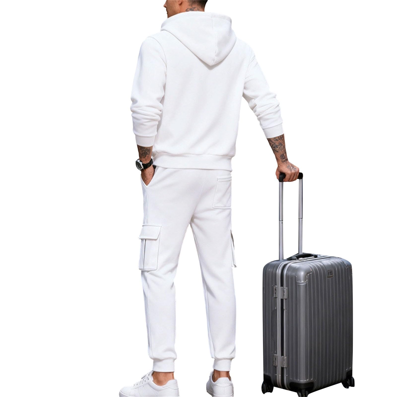 Trainingsanzug für Herren, Kapuzen-Sweatshirt und Hose, Jogging-Set