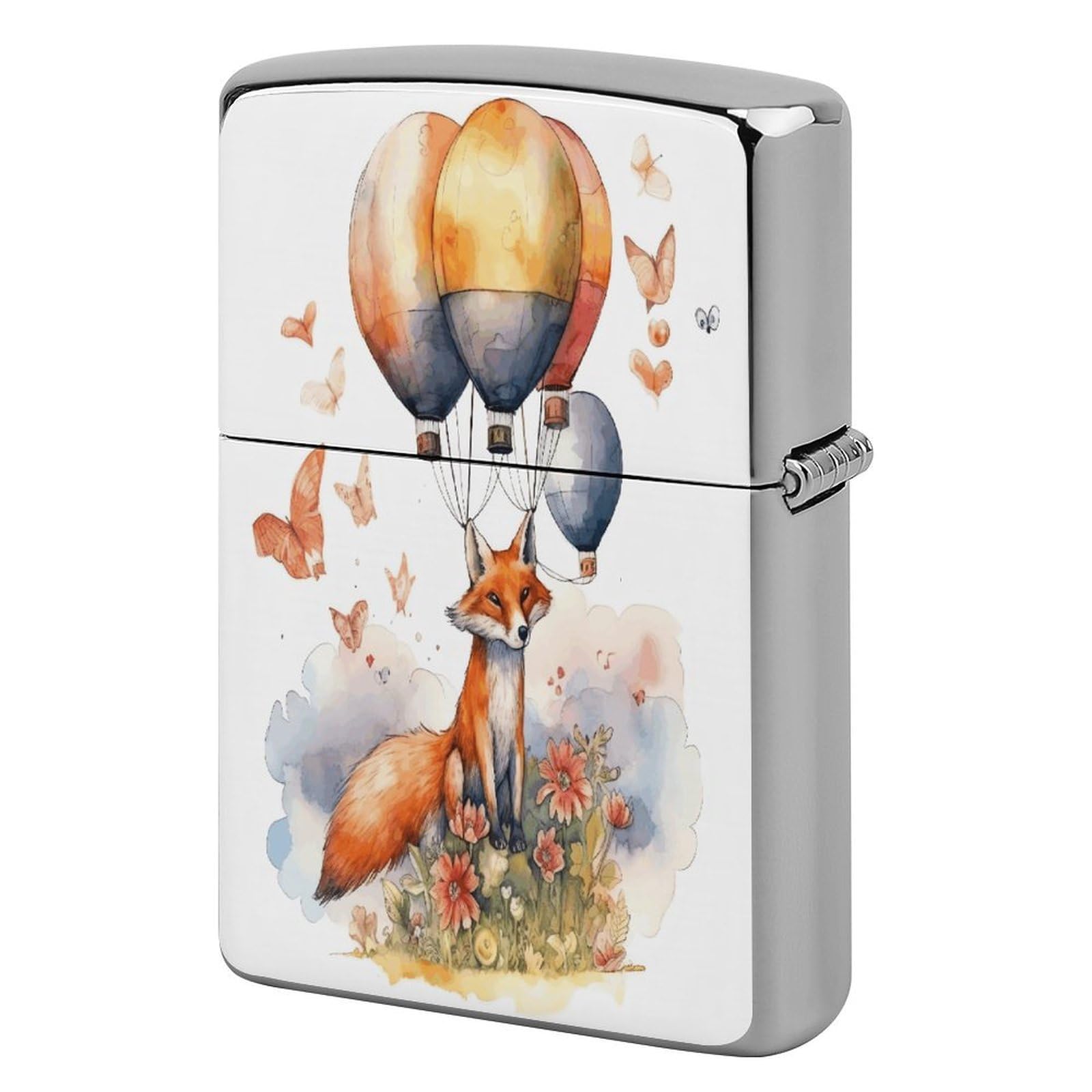 Fekiloot Style Fox And Hot Air Balloon Lighter Case Cover Lighter Holder