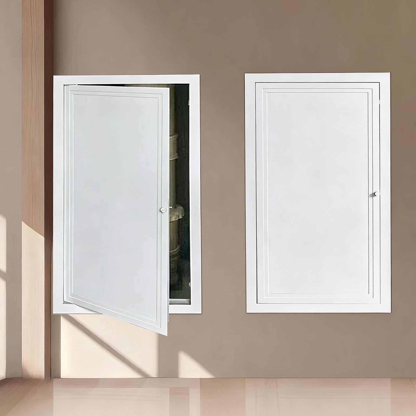 Trappe d'accès pour cloisons sèches aluminium blanc 40x85 cm avec poignée de tirage