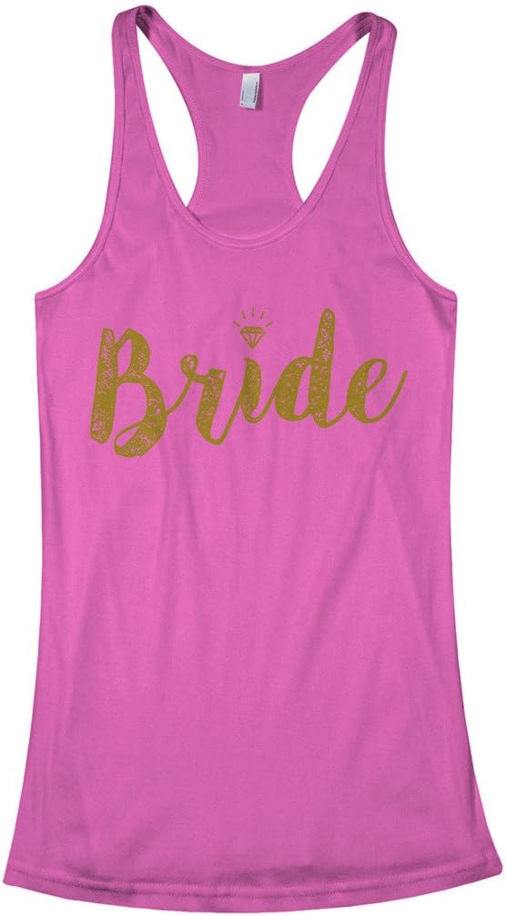 Threadrock Women's Bride Gold Script Racerback Tank Top