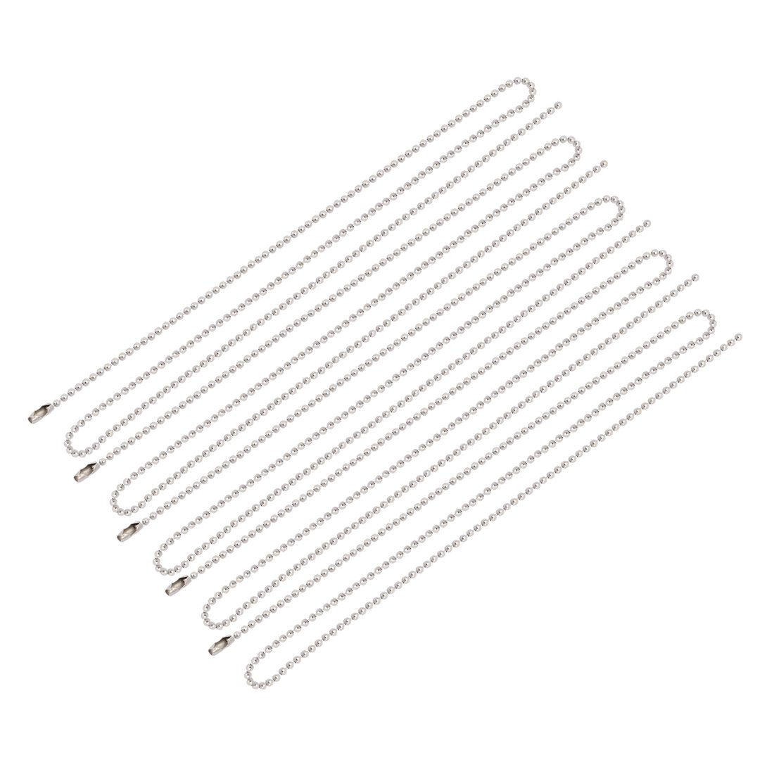 Aexit 5pcs Metal Lighting fixtures and controls Clasp Ball Chain Keychain Silver Tone 2.4mm Dia 80cm Length