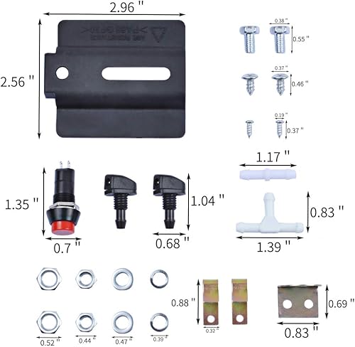 Miniatura 3 de OTUAYAUTO Botella Universal de Lavaparabrisas, Depósito de Fluido de Bomba Lavadora de 12V con Interruptor de Botón de Chorro para Tanque de
