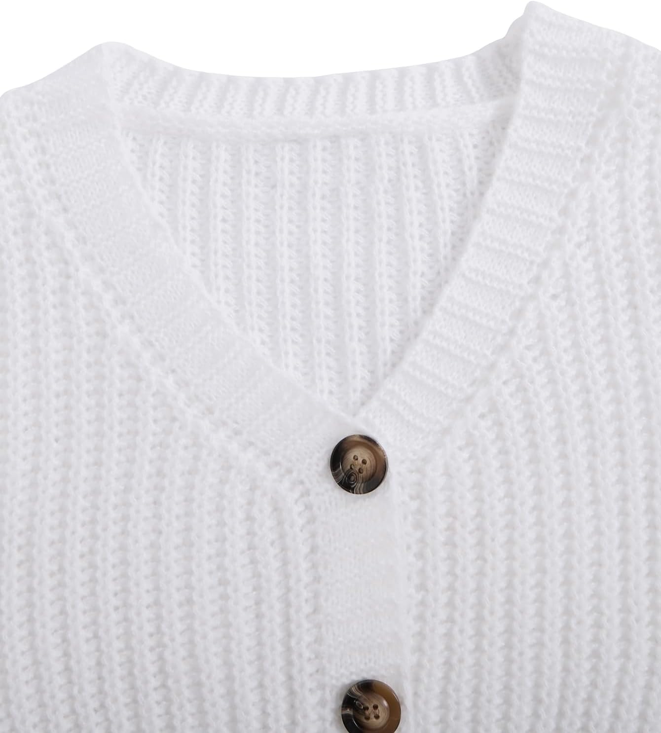 GORGLITTER Women's Cropped Cardigan Sweaters Light Weight Button Up Chunky Knit Long Sleeve Trendy 2025 Outfits - Image 3