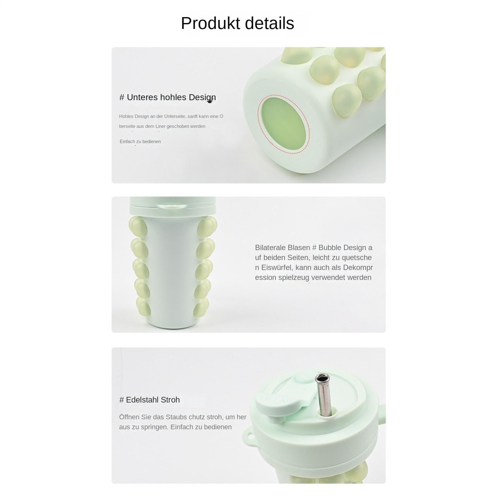 Molde para Vaso de Hielo Moldes Flexibles con Pajita