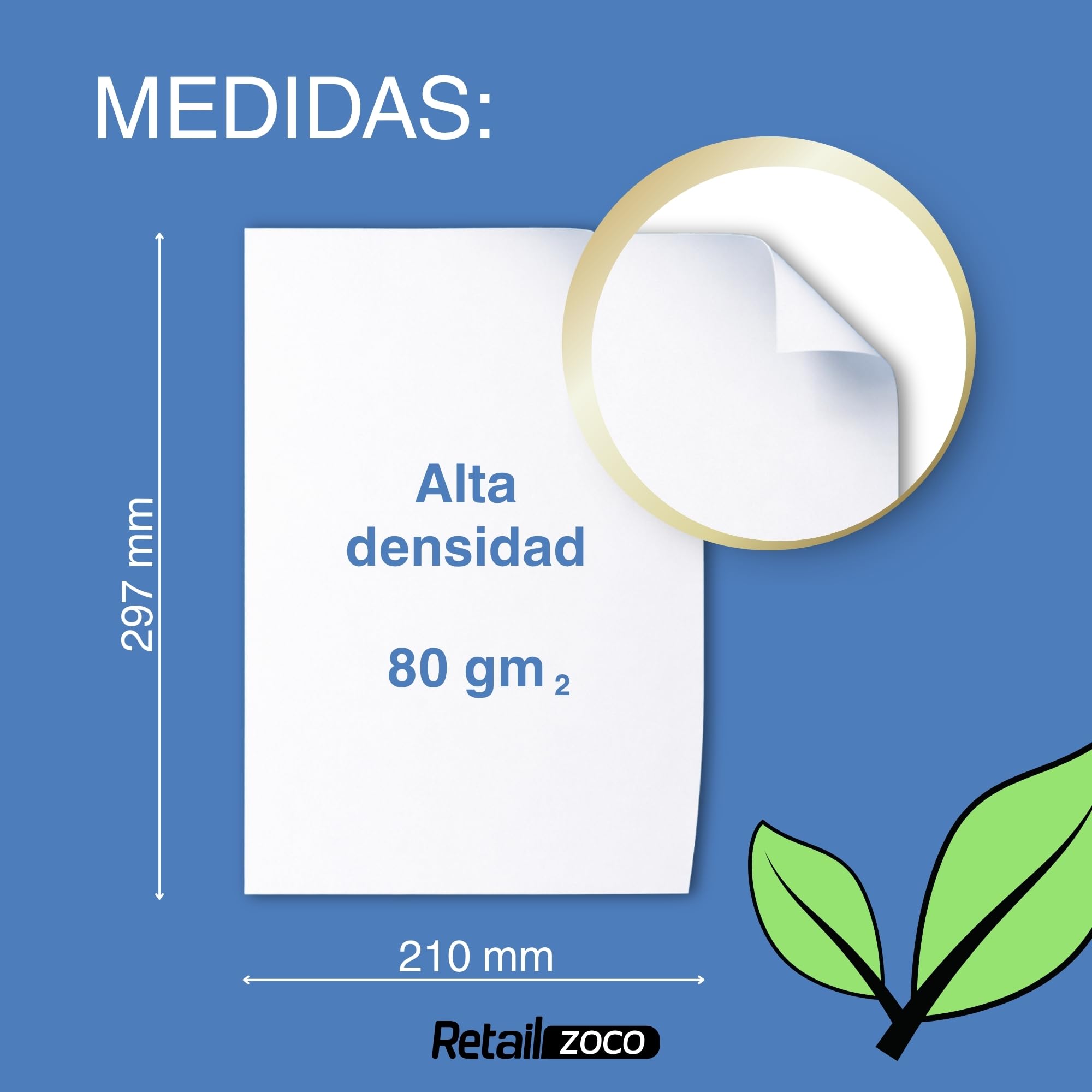 TECHZOCO Papel Fotocopiadora Din A4, Papel de Oficina A4, Papel Multifuncional A4, Papel para Impresora A4, Papel Fotocopiadora, 80 gramos, Tamaño A4, Incluye 5 paquetes de 500 hojas cada uno