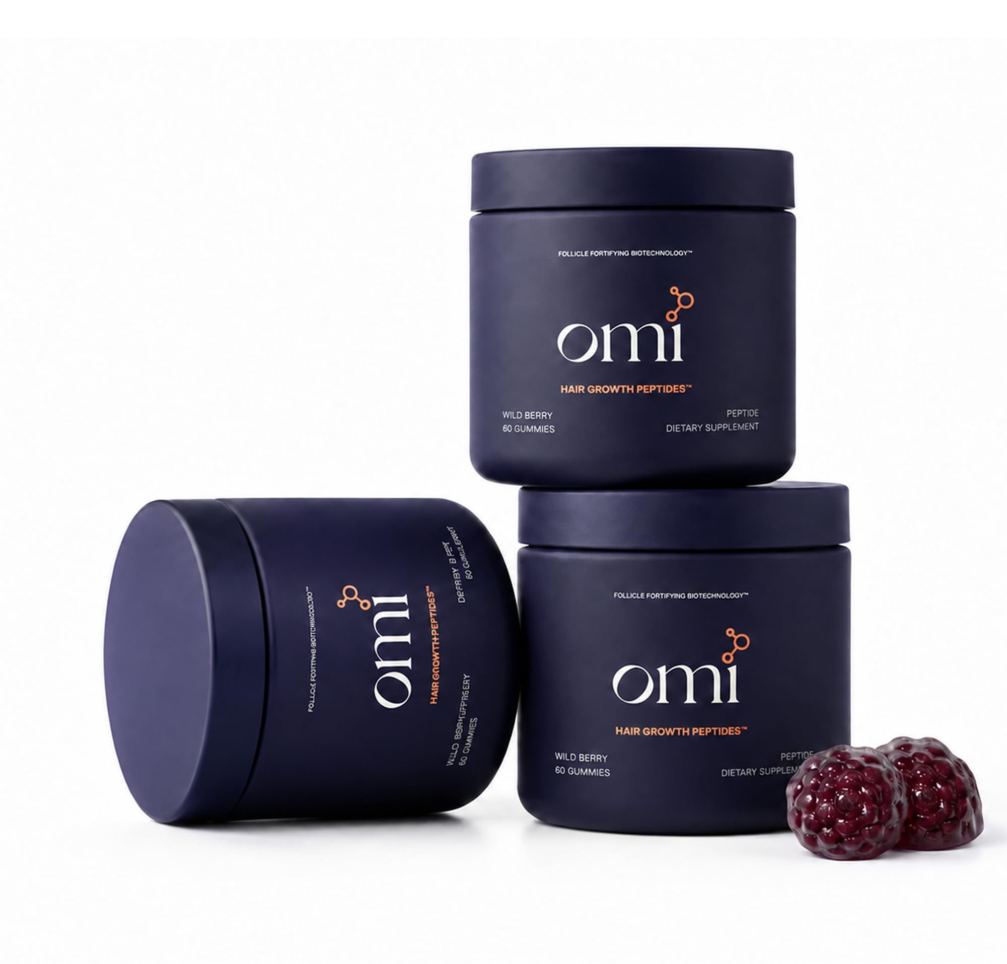 OMI Hair Growth Peptide Gummies, Wild Berry