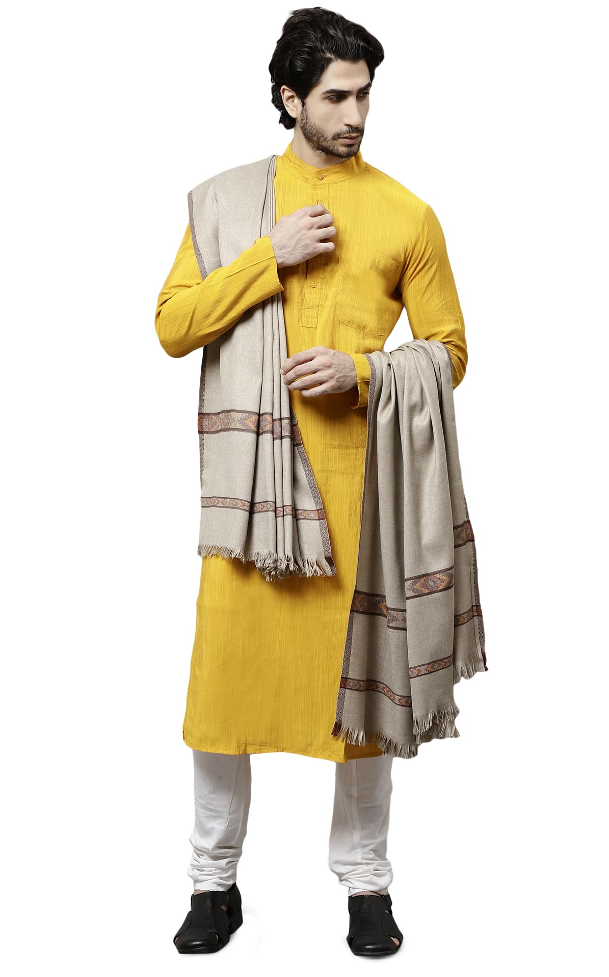 Weavers Villa Men's Kullu Design Wool Blend Lohi/Shawl, 120cm x 240cm - Image 2 thumbnail