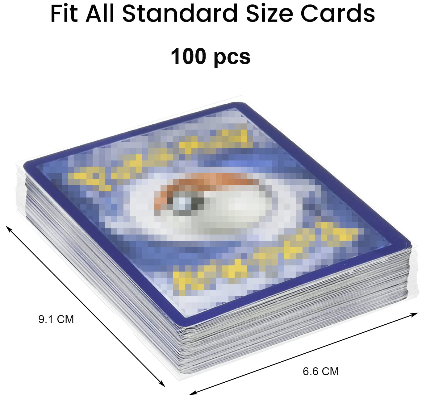 100 Fundas para Cartas Estándar, 66x91mm Fundas para Cartas de Comercio, Poke-mon, Transparente Soft Sleeves, Protectoras de Tarjeta — view 2