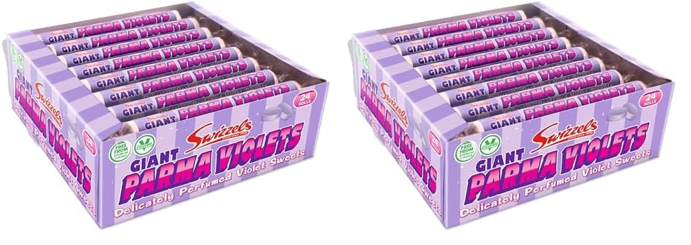 Swizzels Giant Parma Violets 24 Rolls (24 x 40 g) (Pack of 2) - 40 g (Pack of 2)