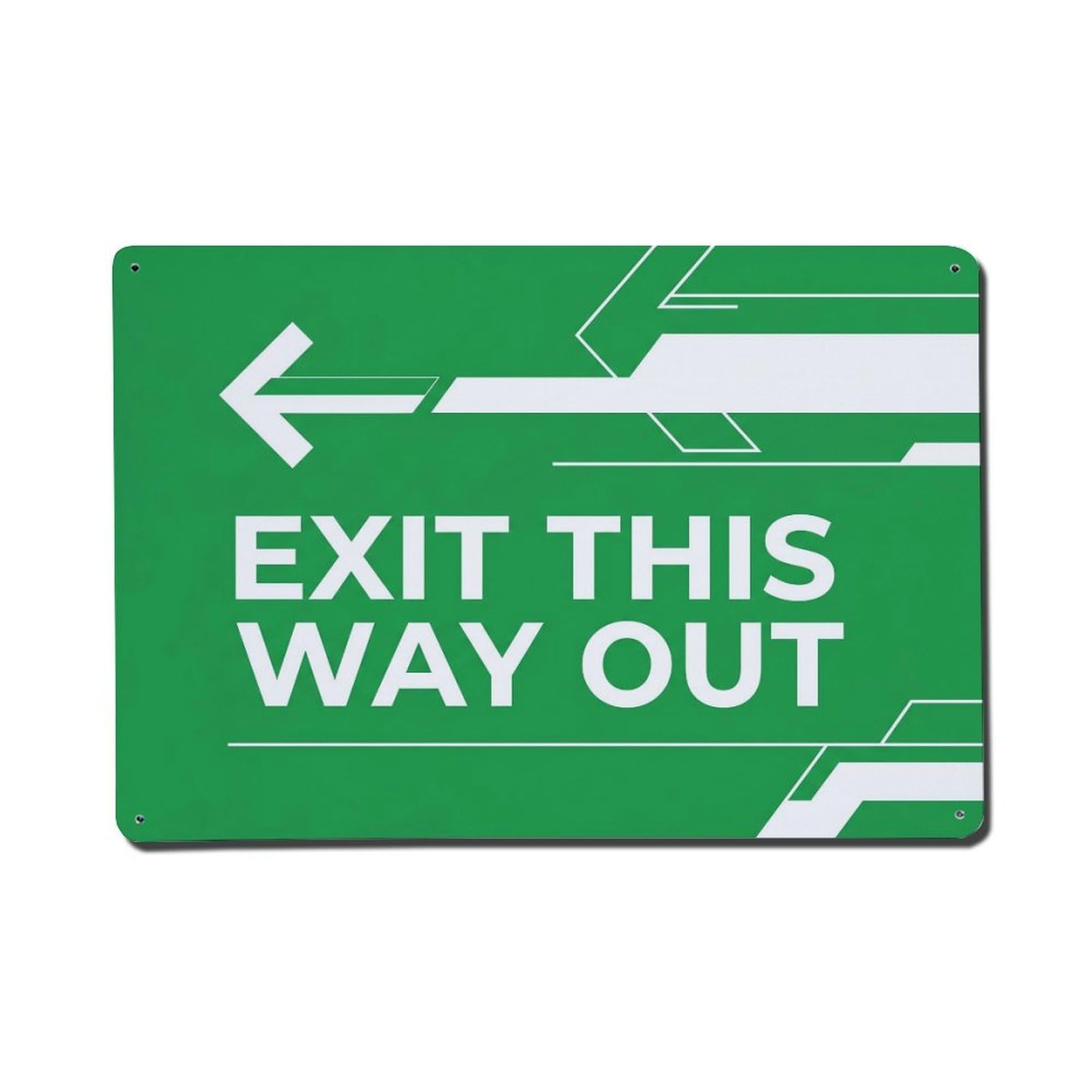 Exit This Way Out Fire Safety Vintage Metal Tin Sign Plaque Wall Decor for Cafe, Club, Garden Metal Poster 8x12Inch